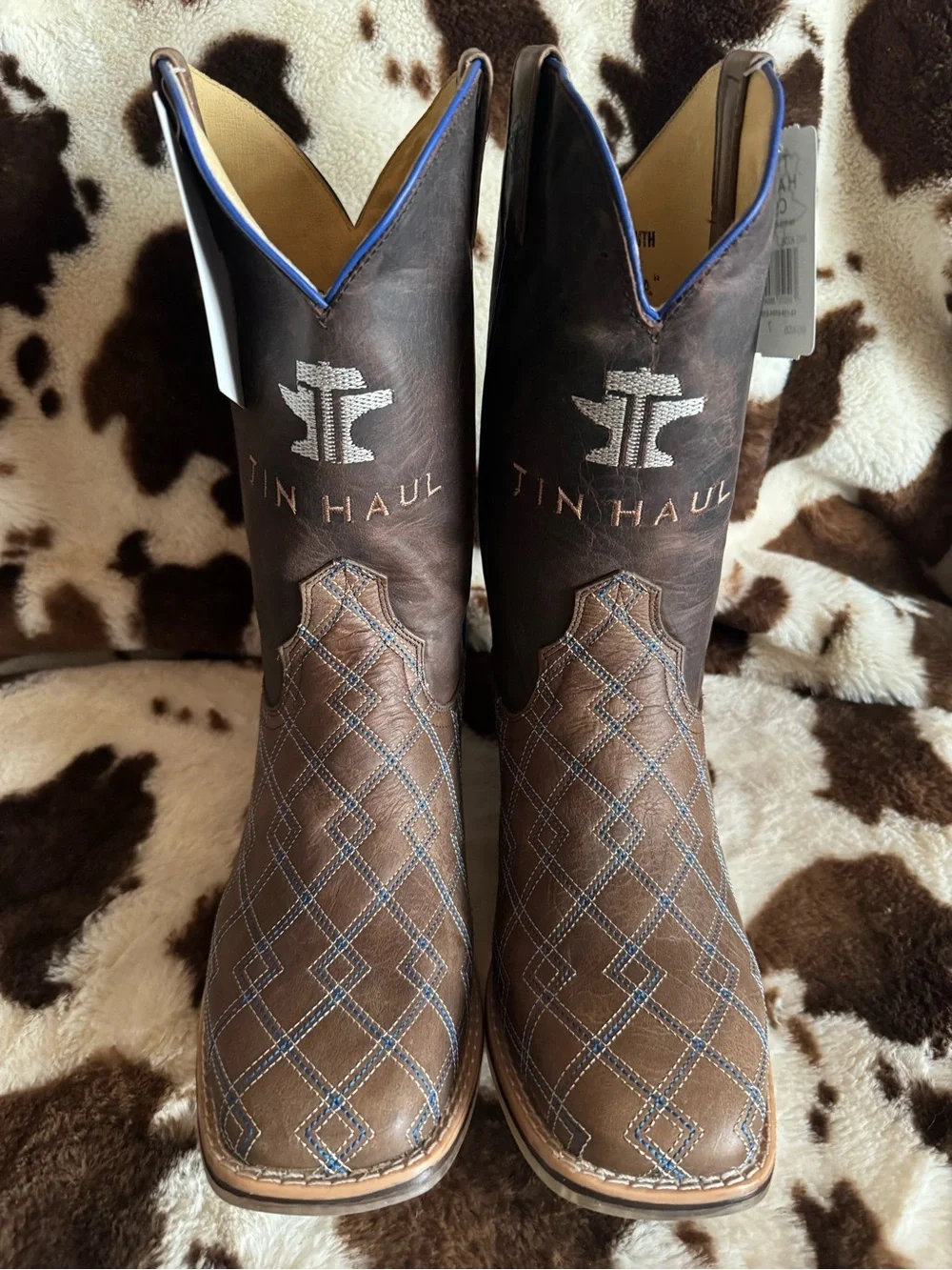 Tin Haul Cowboy DNA Western Boot - Brown Cowboy Boots with Rodeo Sole Art